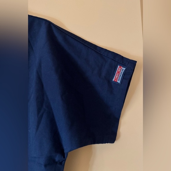 Set 2 Cherokee Workwear Navy Blue Scrubs Top,women unisex Size XXS - Picture 4 of 7